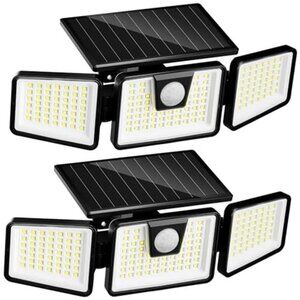 Solar Lights Outdoor Motion Sensor Waterproof LED Security Flood Light 2 Pack